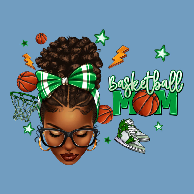 Afro Messy Bun Full Face Basketball Mom Urban Heavy Tee by texasbilliewilder | Teevron