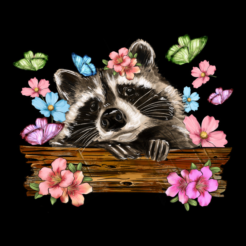Raccoon With Flowers Heavy Core Tee by MaliasSmallBusiness | Teevron