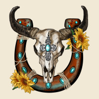Bull Skull With Horseshoe Ladies Tee | Teevron
