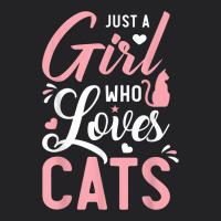 Just A Girl Who Loves Cats Cute Cat Lover Gifts Vintage Tee | Teevron