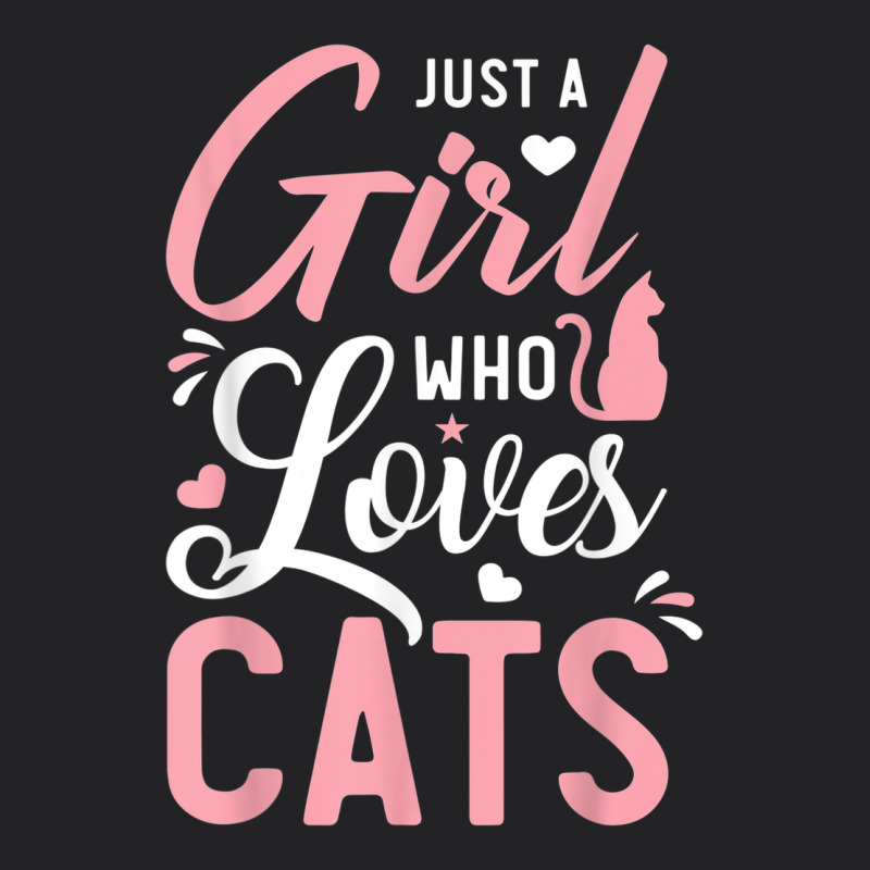 Just A Girl Who Loves Cats Cute Cat Lover Gifts Vintage Tee by longCreatives | Teevron