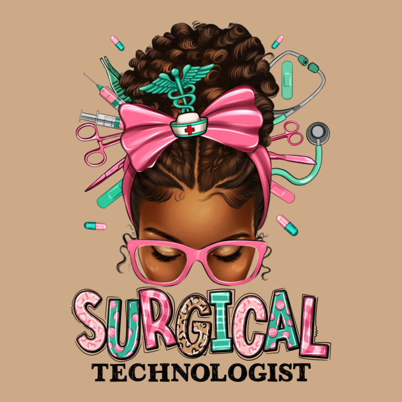 Surgical Technologist Afro Messy Bun Vintage Hoodie by texasbilliewilder | Teevron
