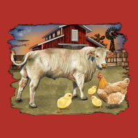 Charolaris Bull And Chicken In Barnyard Premium Hoodie | Teevron