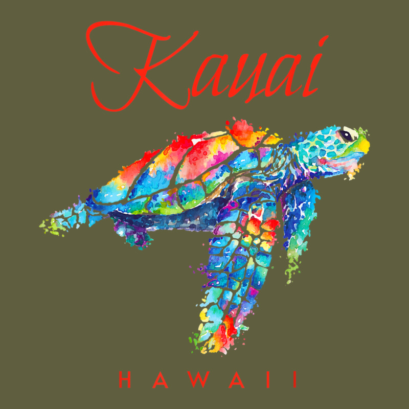 Kauai Hawaii Watercolor Sea Turtle Souvenir Vintage Tee by longCreatives | Teevron