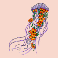Light Purple Jellyfish And Floral Urban Hoodie | Teevron