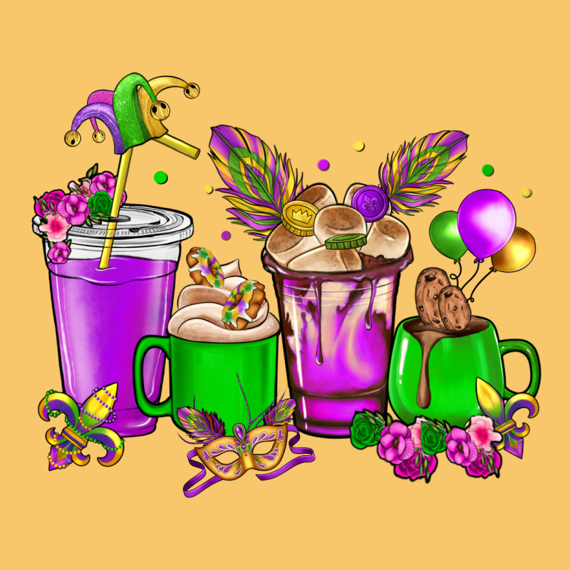 Mardi Gras Coffee Cups Vintage Hoodie by NancyCooperArtShop | Teevron