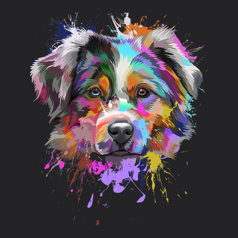 Splash Art Australian Shepherd   Aussie Lover Gifts Vintage Tee by longCreatives | Teevron