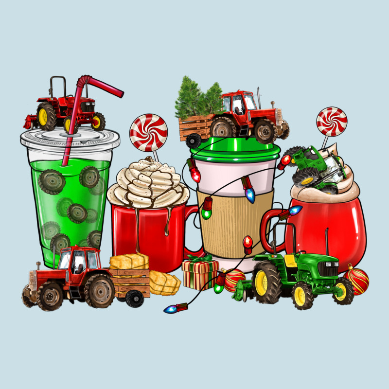 Christmas Tractor Coffee Cup Ladies Tee by NancyCooperArtShop | Teevron