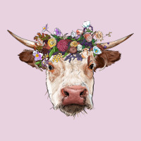 Hereford Cow With Floral Headband Ladies Tee | Teevron