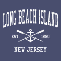 Long Beach Island Nj Vintage Crossed Oars & Boat Anchor Spor Vintage Tee | Teevron