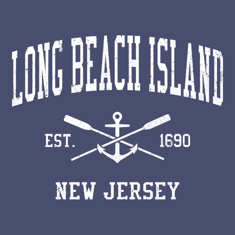 Long Beach Island Nj Vintage Crossed Oars & Boat Anchor Spor Vintage Tee by longCreatives | Teevron