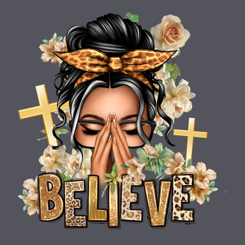 Gray Hair Believe Praying Caucasian Messy Bun Vintage Hoodie by texasbilliewilder | Teevron