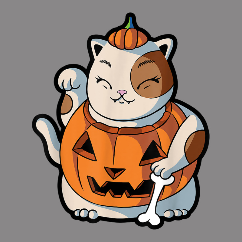 Cute Kawaii Maneki Neko Cat Halloween Pumpkin Costume Boys Vintage Tee by trangStudio | Teevron