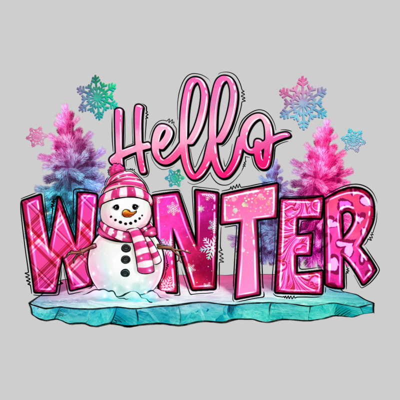 Hello Winter Pink Snowman Premium Tee by MaliasSmallBusiness | Teevron