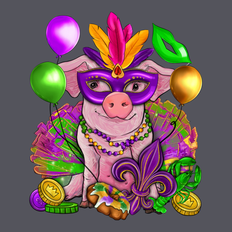 Mardi Gras Pig Vintage Hoodie by NancyCooperArtShop | Teevron