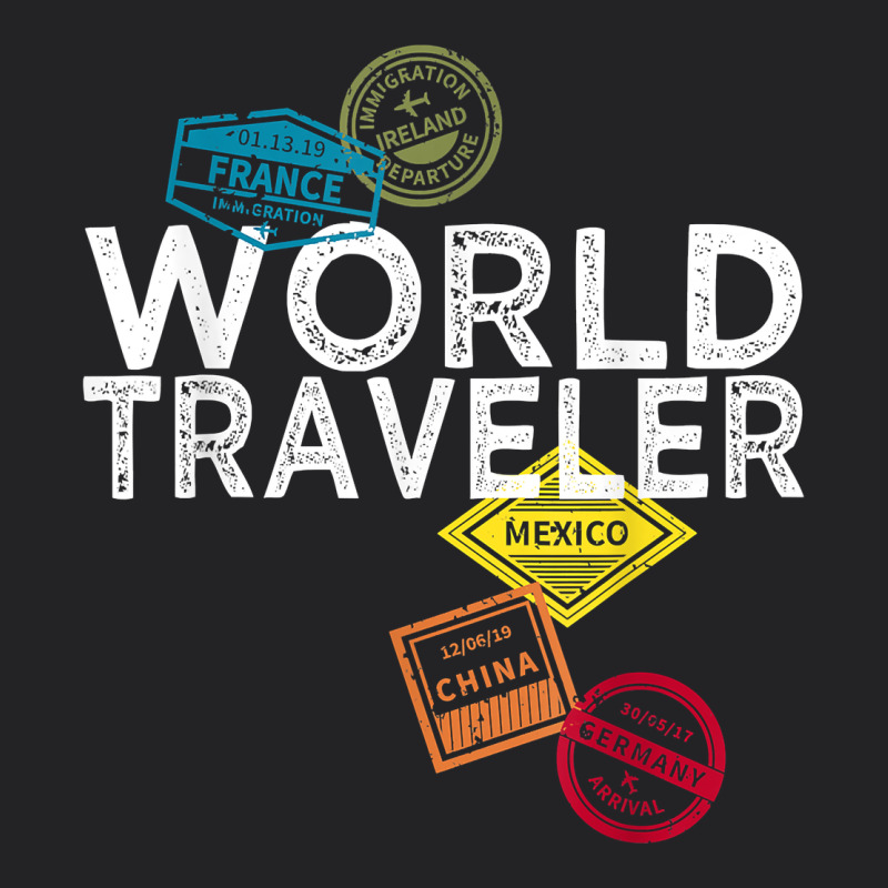 World Traveler Passport Stamp Gift Shirt For Men And Women T Shirt Vintage Tee by trangStudio | Teevron