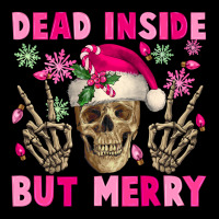 Dead Inside But Merry Pink Christmas Skeleton Ladies Tee | Teevron
