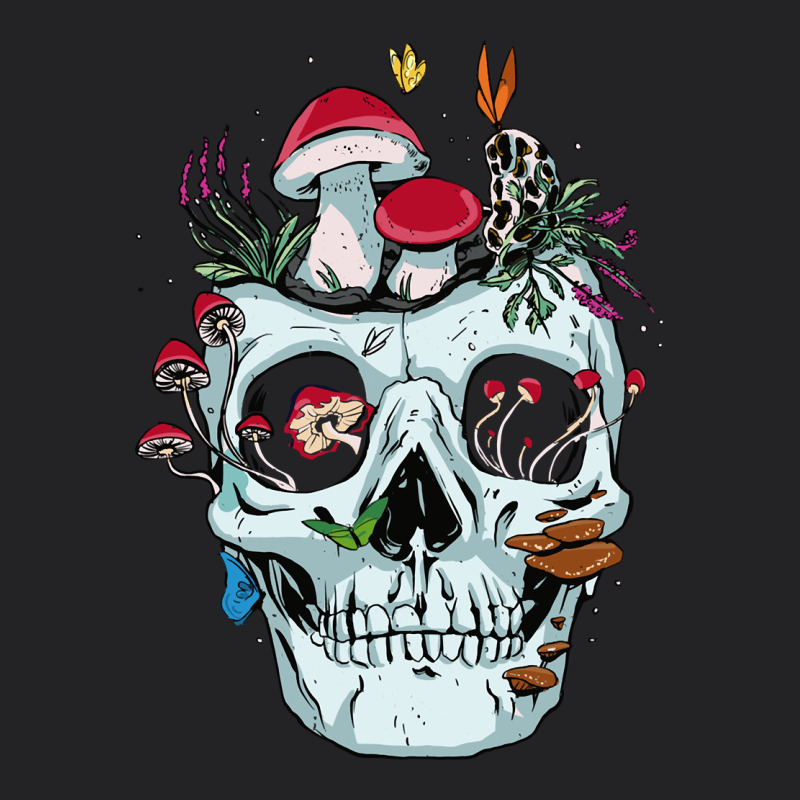 Halloween Skull Collector Mushrooms Flowers And Butterflies Sweatshirt Vintage Tee by trangStudio | Teevron