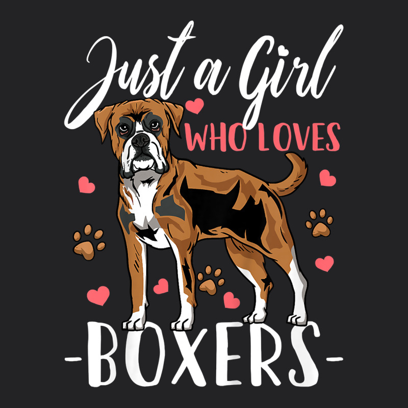 Kids Boxer Dog Just A Girl Who Loves Boxers Gift Vintage Tee by trangStudio | Teevron
