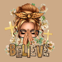 Blonde Hair Believe Praying Caucasian Messy Bun Vintage Hoodie | Teevron