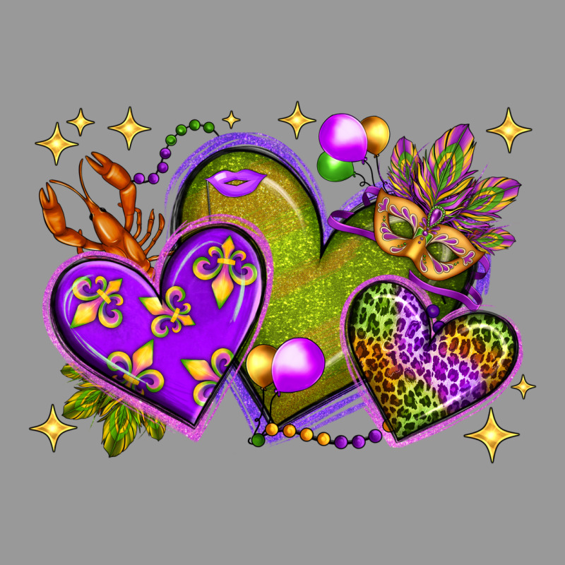 Mardi Gras Hearts Vintage Hoodie by NancyCooperArtShop | Teevron