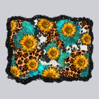 Cowhide Leopard Turquoise Sunflowers Pattern Olivia Heavyweight Sweatshirt | Teevron
