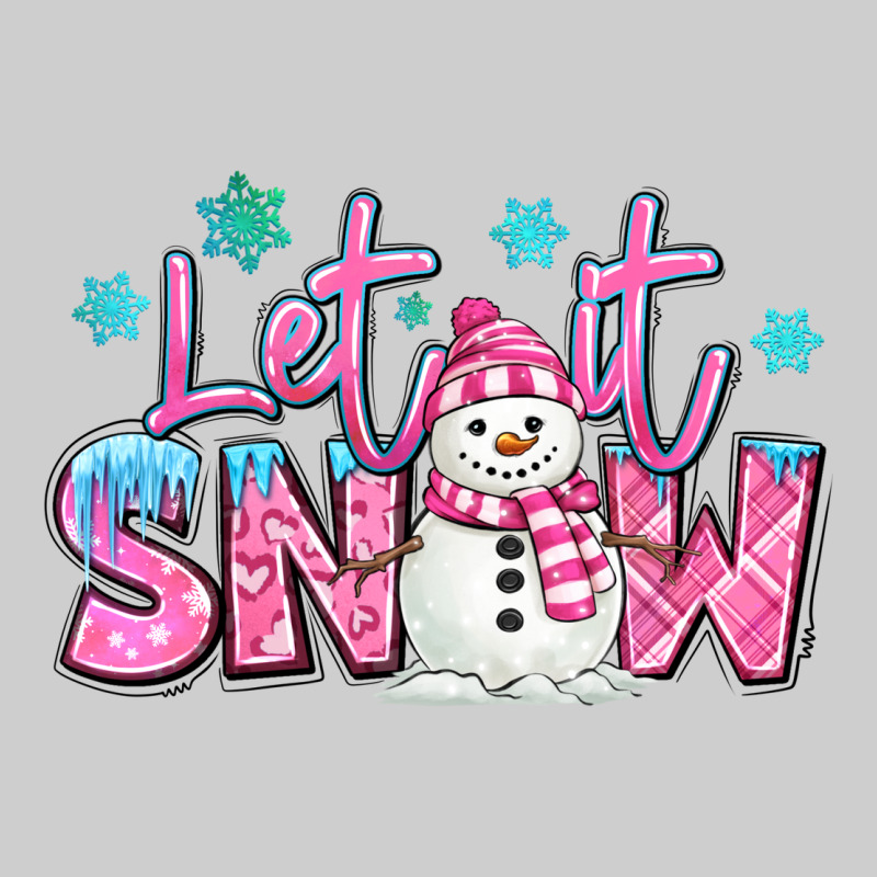 Let It Snow Pink Christmas Snowman Premium Tee by MaliasSmallBusiness | Teevron