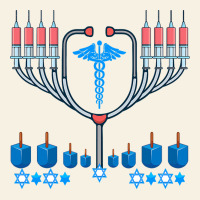 Jewish Hanukkah Chanukah Doctor Medical Menorah  Gifts Vintage Tee | Teevron