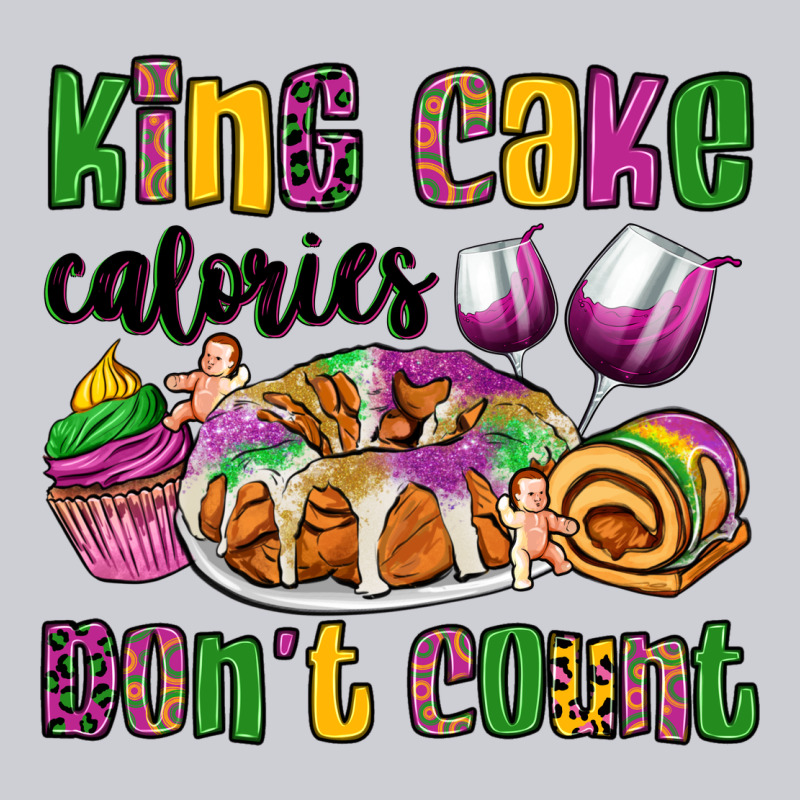 King Cake Calories Don't Count Mardi Gras Heavyweight Sweatshirt by OliviaCreatesArt | Teevron