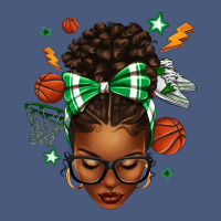 Afro Messy Bun Basketball Green Bow Vintage Hoodie | Teevron