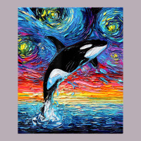 Orca Killer Whale Starry Night Colorful Ocean Art By Aja Vintage Tee | Teevron