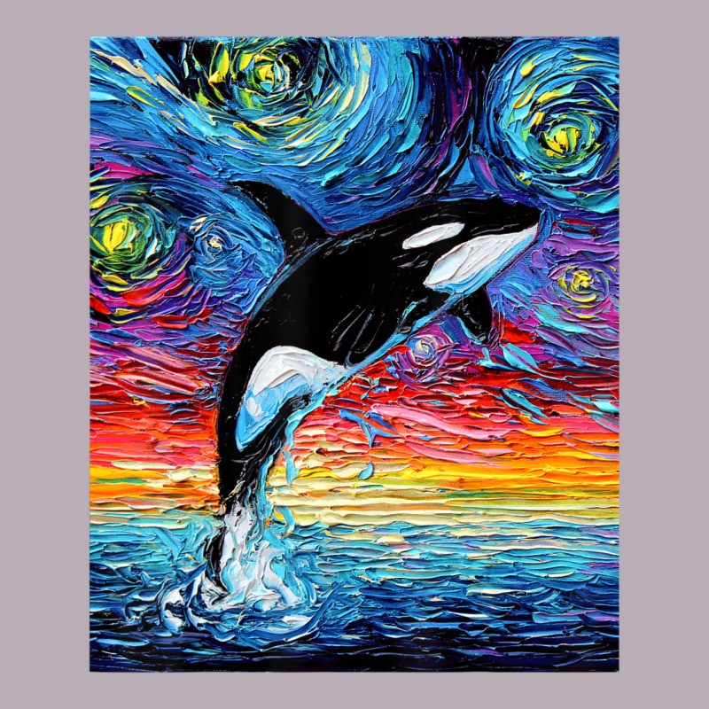 Orca Killer Whale Starry Night Colorful Ocean Art By Aja Vintage Tee by trangStudio | Teevron