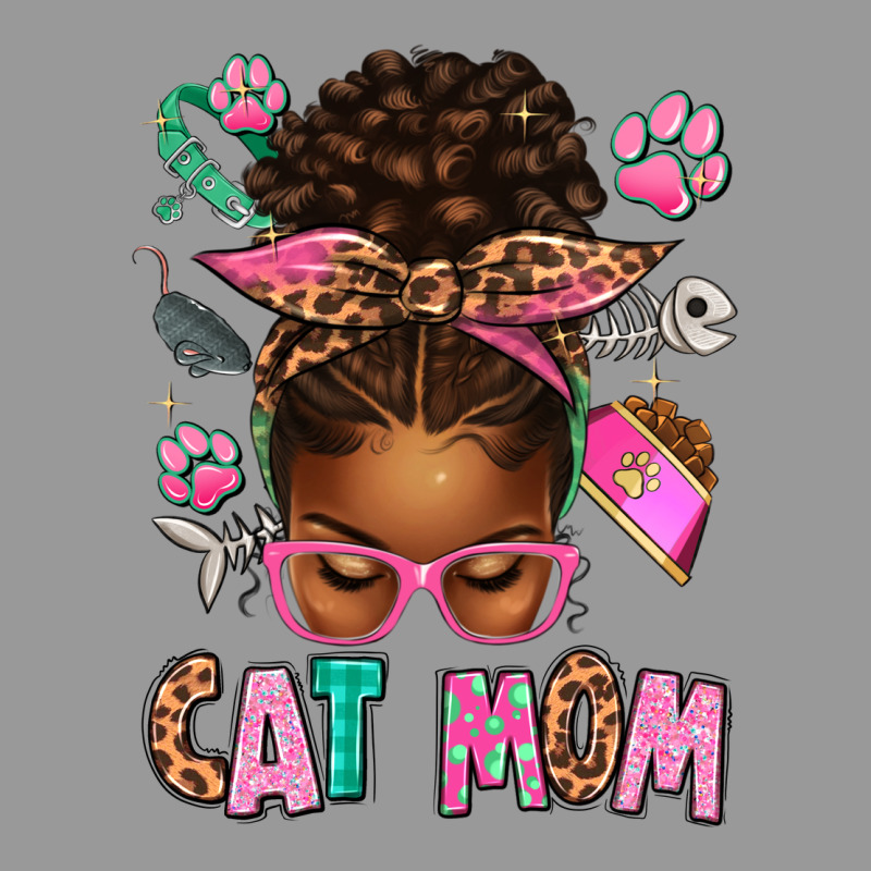 Afro Messy Bun Cat Mom Vintage Hoodie by texasbilliewilder | Teevron
