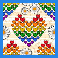 Pride Lgbtq Hearts And Daisy Seamless Pattern Premium Hoodie | Teevron