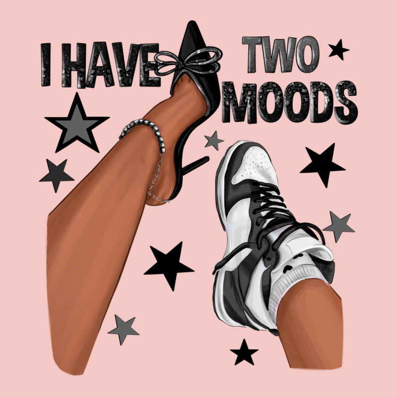 I Have Two Moods Black Sneakers Afro Girl Urban Heavy Tee by texasbilliewilder | Teevron