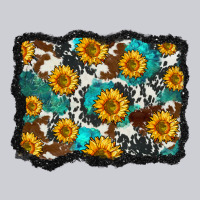 Cowhide  Turquoise Sunflowers Pattern Olivia Heavyweight Sweatshirt | Teevron