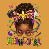 Mardi Gras Principal Afro Messy Bun Urban Heavy Tee | Teevron