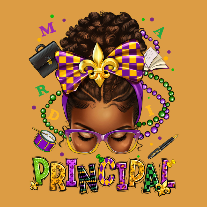 Mardi Gras Principal Afro Messy Bun Urban Heavy Tee by texasbilliewilder | Teevron