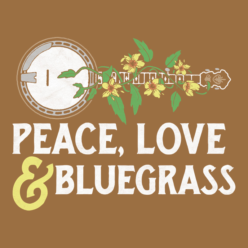 Peace , Love & Bluegrass   Banjo Nature Vines Illu Vintage Tee by DesignPulse | Teevron