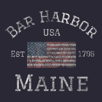 Bar Harbor Maine Usa American Flag Established Me Vintage Vintage Tee | Teevron