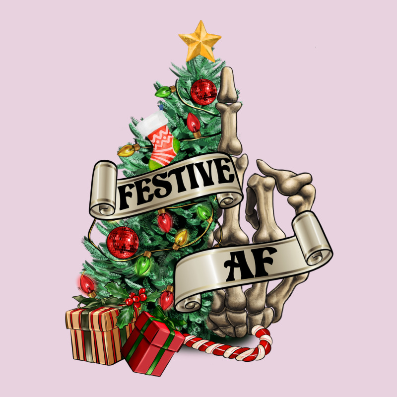 Festive Af Christmas Middle Finger Ladies Tee by NancyCooperArtShop | Teevron