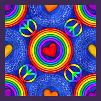 Pride Lgbtq Hearts And Peace Symbol Seamless Patte Premium Hoodie | Teevron