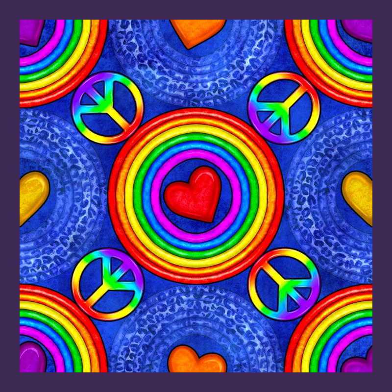 Pride Lgbtq Hearts And Peace Symbol Seamless Patte Premium Hoodie by BundleAndBundleShop | Teevron