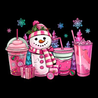 Pink Christmas Snowman Coffee Cups Premium Tee | Teevron