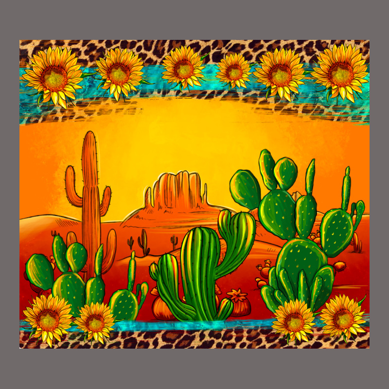 Desert Sunset With Cactus Sunflowers And Leopard Urban Hoodie by Artiststas | Teevron
