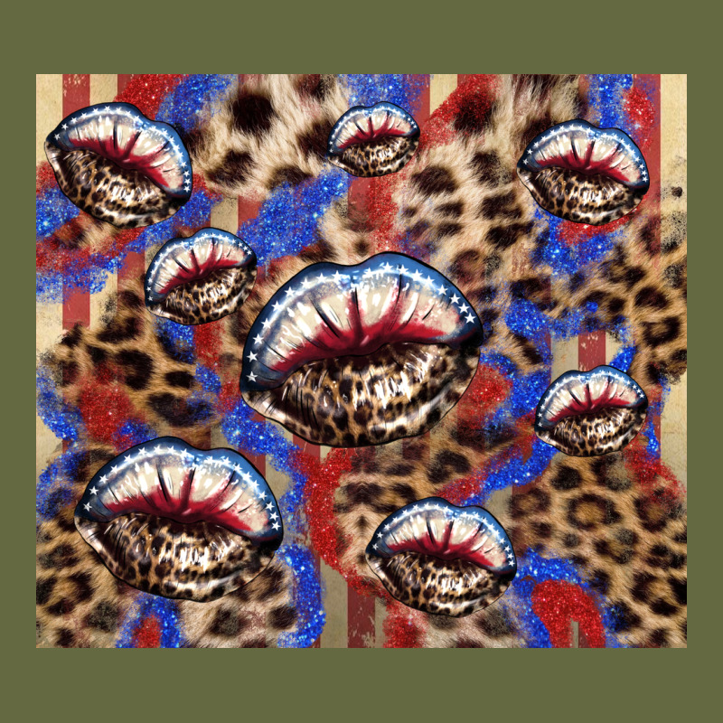 American Flag Lips Leopard  Tumbler Long Sleeve Tee by HowdyJamesFarm | Teevron