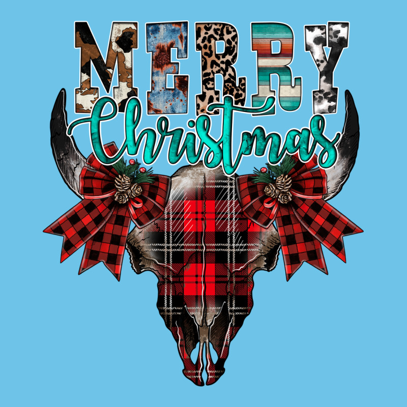 Merry Christmas Bull Skull Premium Sweatshirt by CowhideDigitalArt | Teevron