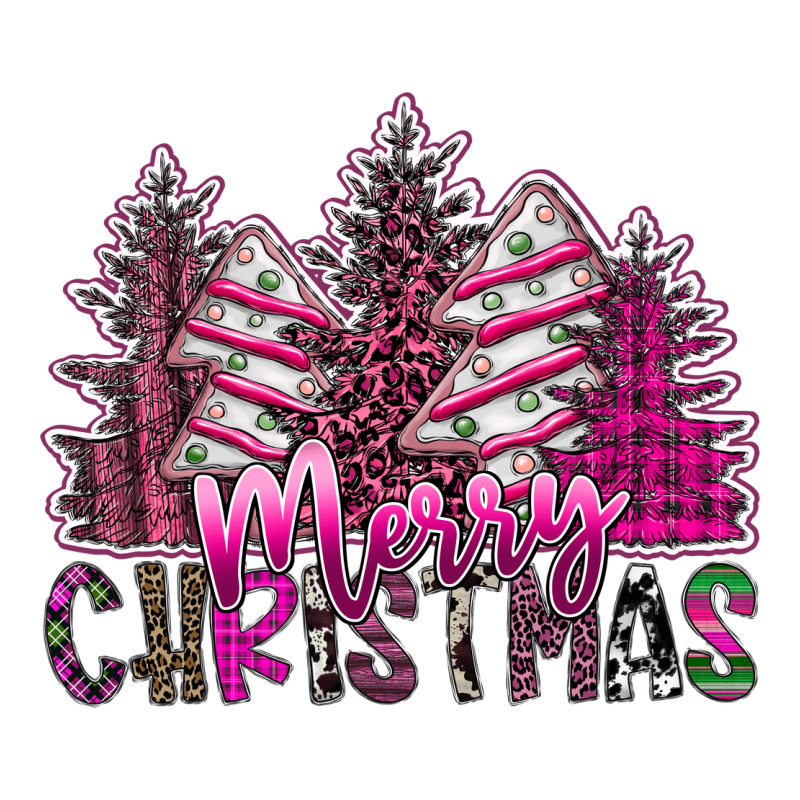 Merry Christmas Pink  Trees Premium Sweatshirt by CowhideDigitalArt | Teevron