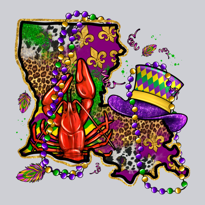 Mardi Gras Louisiana Map Heavyweight Sweatshirt by OliviaCreatesArt | Teevron