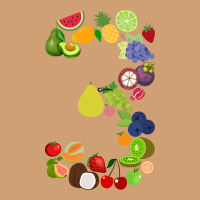 Number 3 Fruit 3rd Birthday Party Fruit Themed Gift Idea Vintage Tee | Teevron